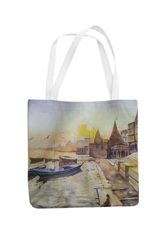 Art to Doors | Peaceful Shores | Tote Bags | Shopping Bag For Grocery | Aesthetic Carry Bag | Tote Bag for Shopping, Travel, office & beach bags for women