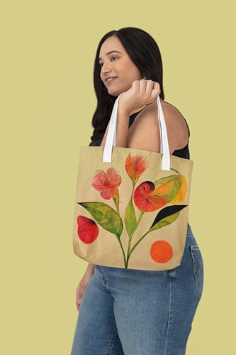 Art to Doors | Playful Petals | Tote Bags | Shopping Bag For Grocery | Aesthetic Carry Bag | Tote Bag for Shopping, Travel, office & beach bags for women|