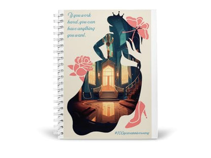 Art to Doors | Work Hard Princess | Spiral Notebooks | A5 Size Paper | 120 Pages | 70 GSM Paper | Attractive Cover Designs