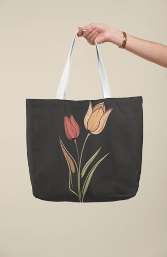 Art to Doors | Orange and Red Blooms | Tote Bags | Shopping Bag For Grocery | Aesthetic Carry Bag | Tote Bag for Shopping, Travel, office & beach bags for women