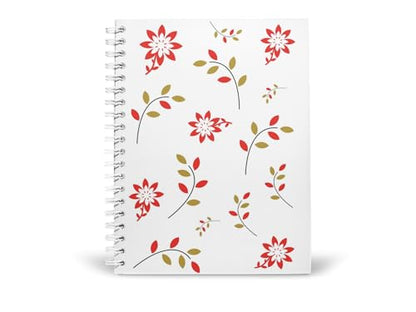 Art to Doors | Scarlet Blossoms & Branches | Spiral Notebooks | A5 Size Paper | 120 Pages | 70 GSM Paper | Attractive Cover Designs