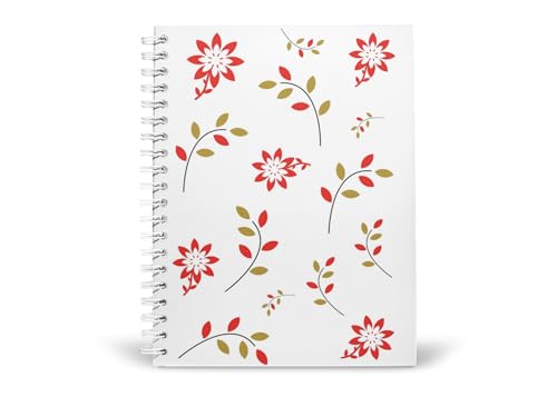 Art to Doors | Scarlet Blossoms & Branches | Spiral Notebooks | A5 Size Paper | 120 Pages | 70 GSM Paper | Attractive Cover Designs