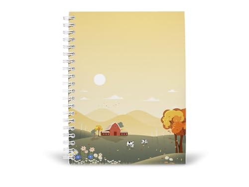 Art to Doors | Golden Light Farm | Spiral Notebooks | A5 Size Paper | 120 Pages | 70 GSM Paper | Attractive Cover Designs