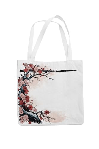 Art to Doors | Sakura's Edge | Tote Bags | Shopping Bag For Grocery | Aesthetic Carry Bag | Tote Bag for Shopping, Travel, office & beach bags for women