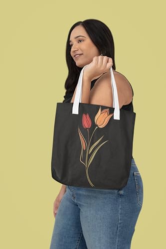 Art to Doors | Orange and Red Blooms | Tote Bags | Shopping Bag For Grocery | Aesthetic Carry Bag | Tote Bag for Shopping, Travel, office & beach bags for women