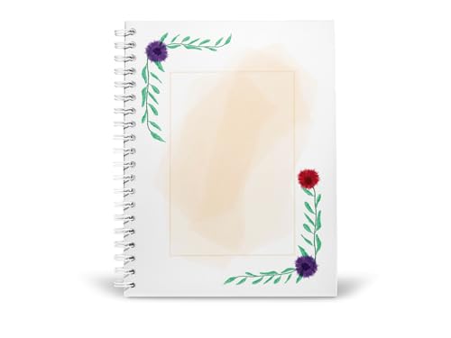 Art to Doors | Floral Corners Frame | Spiral Notebooks | A5 Size Paper | 120 Pages | 70 GSM Paper | Attractive Cover Designs