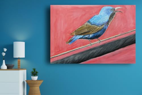 Art to Doors | The Chirping Bird | Artist Sudesh Kundley | Horizontal | Art Prints | Home Decor | Wall Decor | Gift Items | Wall Art | Canvas Frame