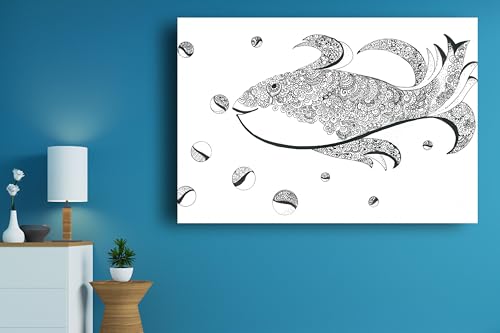 Art to Doors | Whale Mandala Art | Artist Jhankar Agarwal | Horizontal | Art Prints | Home Decor | Gift Items | Wall Art | Canvas Frame