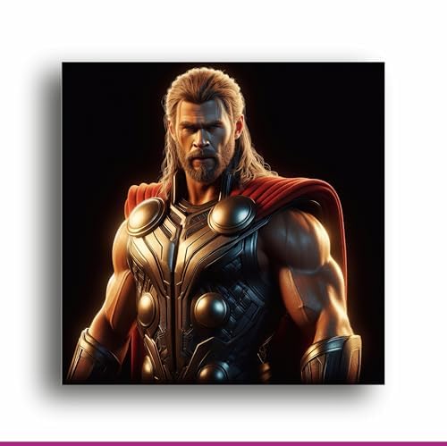 Thunderous Valor: Thor Superhero Canvas Print - Harness the Power of Asgard on Your Wall! | Personalized Gift For Anniversary, Birthday, Wedding, Home Decor