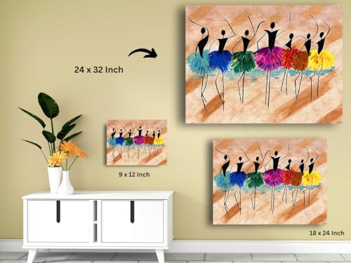 Art to Doors| Modert Art Dancing Girls | Artist Neha Arora | Rectangle | Art Print | Home Decor | Wall Decor | Gift Items | Canvas Frame