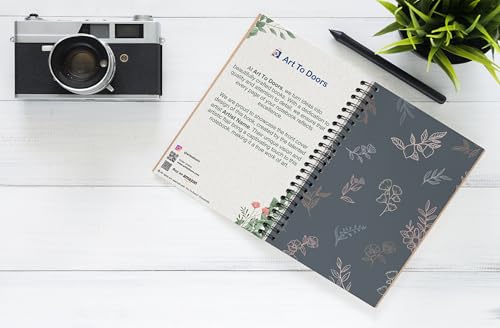 Art to Doors | Etched Botanical Motif | Spiral Notebooks | A5 Size Paper | 120 Pages | 70 GSM Paper | Attractive Cover Designs