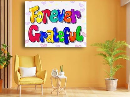 Art to Doors | Forever Grateful Handwritten | Artist Monica Verma | Horizontal | Art Prints | Home Decor | Wall Decor | Gift Items | Wall Art