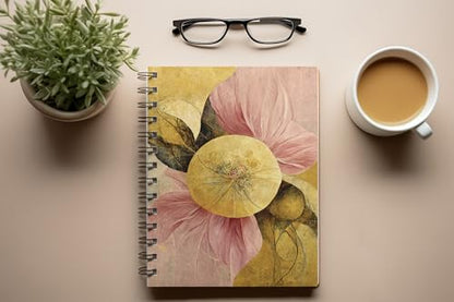 Art to Doors | Golden Bloom | Spiral Notebooks | A5 Size Paper | 120 Pages | 70 GSM Paper | Attractive Cover Designs