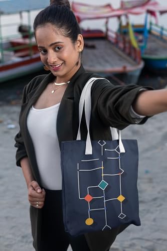 Art to Doors | Connected | Tote Bags | Shopping Bag For Grocery | Aesthetic Carry Bag | Tote Bag for Shopping, Travel, office & beach bags for women