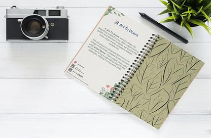 Art to Doors | Doodle Leaf Pattern | Spiral Notebooks | A5 Size Paper | 120 Pages | 70 GSM Paper | Attractive Cover Designs