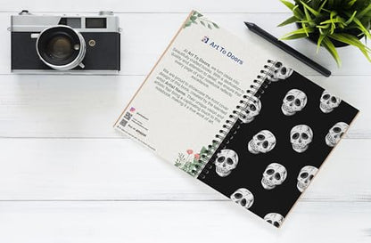 Art to Doors | Skull Symphony | Spiral Notebooks | A5 Size Paper | 120 Pages | 70 GSM Paper | Attractive Cover Designs