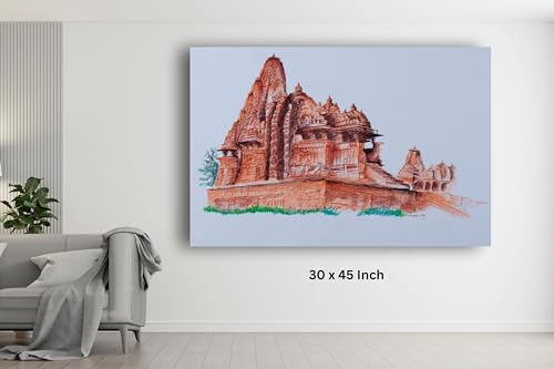 Art to Doors | Khajuraho Temple Complex | Artist Avishek Nag | Horizontal | Art Prints | Home Decor | Gift Items | Wall Art | Canvas Frame