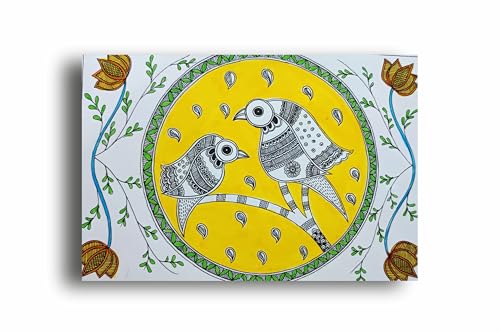 Art to Doors | Bird Madhubani Art | Artist Swati Vishwakarma | Horizontal | Art Prints | Home Decor | Gift Items | Wall Art | Canvas Frame