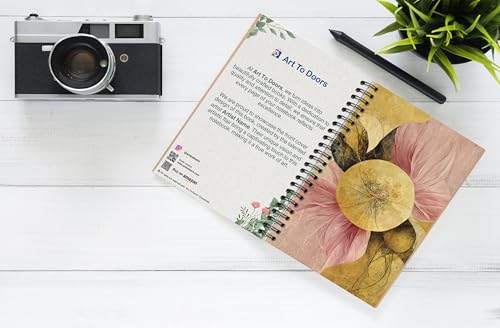 Art to Doors | Golden Bloom | Spiral Notebooks | A5 Size Paper | 120 Pages | 70 GSM Paper | Attractive Cover Designs