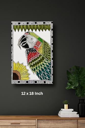 Art to Doors | Macaw Parrot | Artist Puja Kumari | Vertical | Art Prints | Home Decor | Wall Art | Gift Items | Canvas Frame