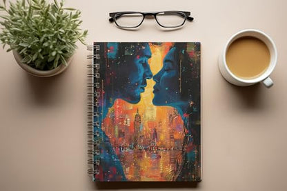 Art to Doors | Where Love and Moonlight Entwine | Spiral Notebooks | A5 Size Paper | 120 Pages | 70 GSM Paper | Attractive Cover Designs