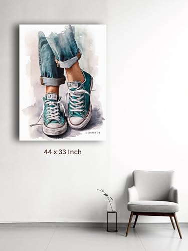 Art to Doors | Walk A Mile In My Shoes | Artist Riika Kandhola | Vertical | Art Prints | Home Decor | Wall Art | Gift Items | Canvas Frame