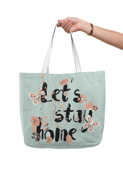 Art to Doors | Let's Stay Home | Tote Bags | Shopping Bag For Grocery | Aesthetic Carry Bag | Tote Bag for Shopping, Travel, office & beach bags for women