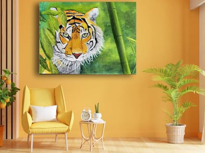 Art to Doors | Wild Life - The Tiger | Artist Sudesh Kundley | Horizontal | Art Prints | Home Decor | Wall Decor | Gift Items | Wall Art