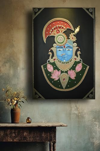 Art to Doors | Shreenathji Painting | Artist Mansi Nanda | Vertical | Art Prints | Home Decor | Wall Art | Gift Items | Canvas Frame