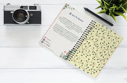 Art to Doors | Swirling Greens | Spiral Notebooks | A5 Size Paper | 120 Pages | 70 GSM Paper | Attractive Cover Designs