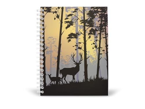 Art to Doors | Deer in the Dusk | Spiral Notebooks | A5 Size Paper | 120 Pages | 70 GSM Paper | Attractive Cover Designs