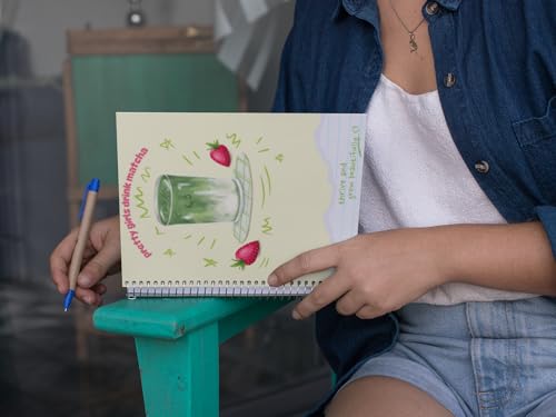 Art to Doors | Pretty Girls Drink Matcha | Spiral Notebooks | A5 Size Paper | 120 Pages | 70 GSM Paper | Attractive Cover Designs