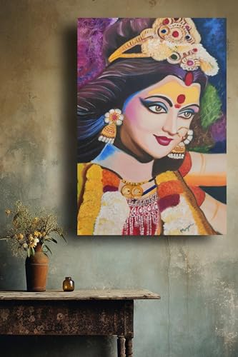 Art to Doors | Durga Maa portrait | Artist Mayuri Verma | Vertical | Art Prints | Home Decor | Wall Art | Gift Items | Canvas Frame