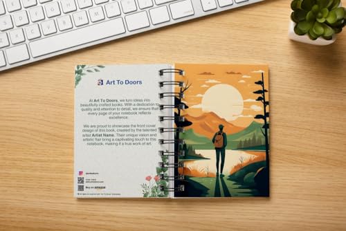 Art to Doors | Journey's Muse: Traveling Person - Embark on Adventures with Every Notebook! | Spiral Notebooks | A5 Size Paper | 120 Pages