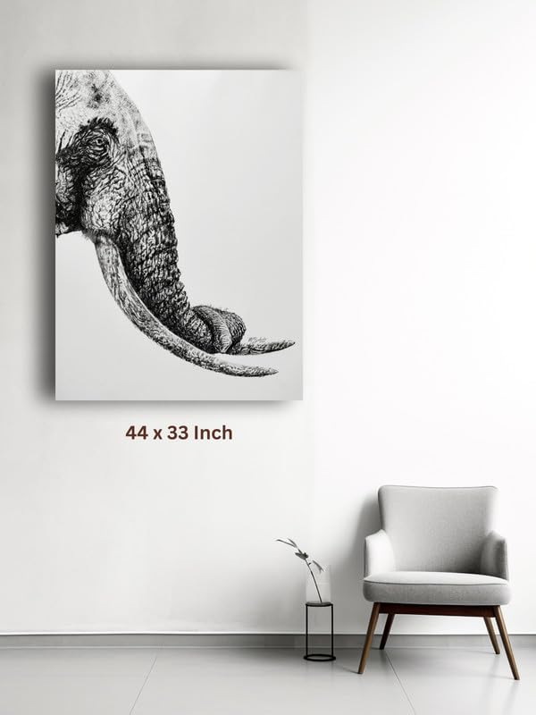 Art to Doors| The Elephant | Artist Patel Mahendra Babar | Rectangle | Art Print | Home Decor | Wall Decor | Gift Items | Canvas Frame