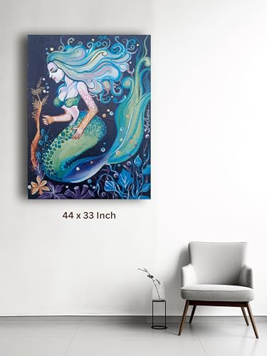 Art to Doors | Mermaid | Artist Archana Sharan | Vertical | Art Prints | Home Decor | Wall Art | Gift Items | Canvas Frame