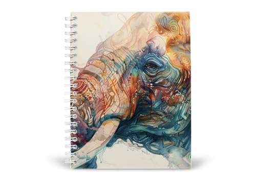 Art to Doors | Ornate Elephant | Spiral Notebooks | A5 Size Paper | 120 Pages | 70 GSM Paper | Attractive Cover Designs