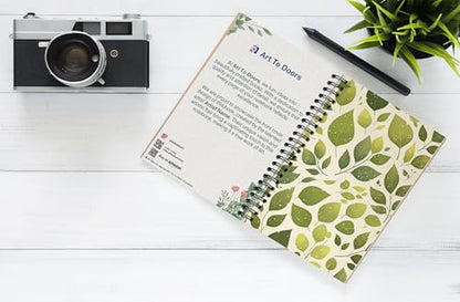 Art to Doors | Organic Leaf Arrangement | Spiral Notebooks | A5 Size Paper | 120 Pages | 70 GSM Paper | Attractive Cover Designs