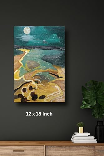 Art to Doors | Moonlit Beach | Artist Lovina Cano | Vertical | Art Prints | Home Decor | Wall Art | Gift Items | Canvas Frame