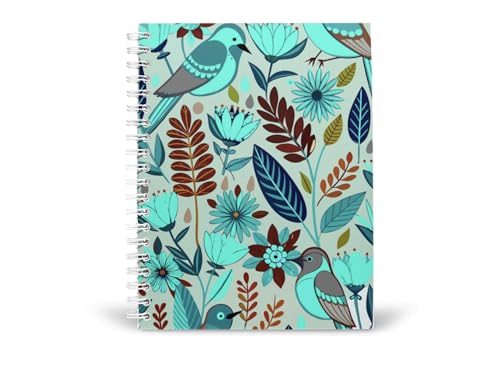 Art to Doors | Bird and Flower Silhouette | Spiral Notebooks | A5 Size Paper | 120 Pages | 70 GSM Paper | Attractive Cover Designs