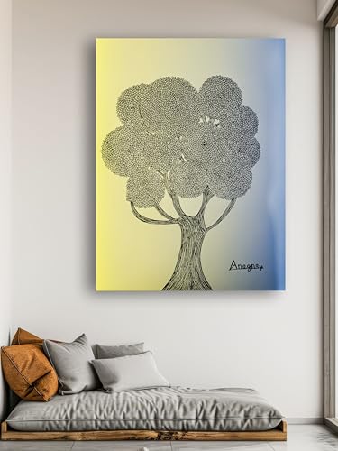 Art to Doors | Doodled Tree | Artist Anagha Sanjay Bhujbal | Vertical | Art Prints | Home Decor | Wall Art | Gift Items | Canvas Frame