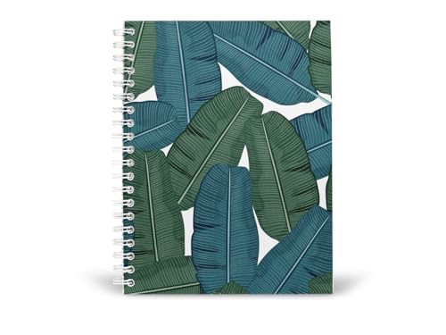 Art to Doors | Tropical Leaf Repeat | Spiral Notebooks | A5 Size Paper | 120 Pages | 70 GSM Paper | Attractive Cover Designs