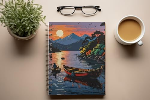 Art to Doors | Serene Solitude | Spiral Notebooks | A5 Size Paper | 120 Pages | 70 GSM Paper | Attractive Cover Designs