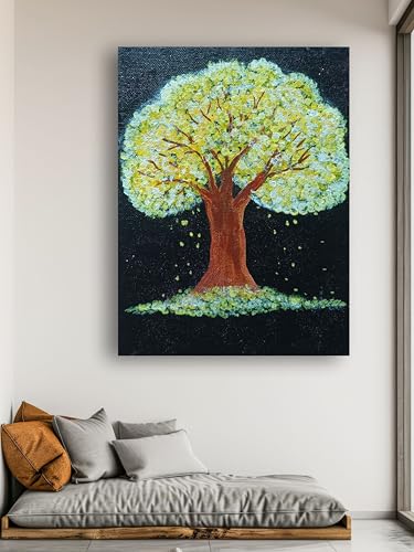 Art to Doors | Tree Painting On Canvas | Artist Asma Shabeer | Vertical | Art Prints | Home Decor | Wall Art | Gift Items | Canvas Frame