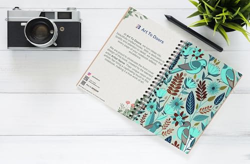 Art to Doors | Bird and Flower Silhouette | Spiral Notebooks | A5 Size Paper | 120 Pages | 70 GSM Paper | Attractive Cover Designs