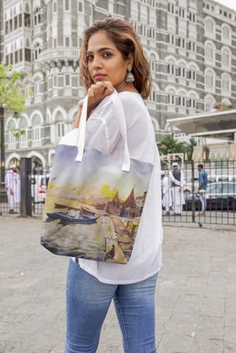 Art to Doors | Peaceful Shores | Tote Bags | Shopping Bag For Grocery | Aesthetic Carry Bag | Tote Bag for Shopping, Travel, office & beach bags for women