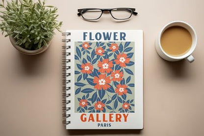 Art to Doors | Flower Gallary Paris | Spiral Notebooks | A5 Size Paper | 120 Pages | 70 GSM Paper | Attractive Cover Designs