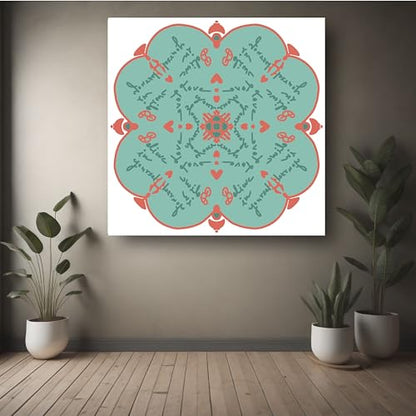 Art to Doors | Love & Believe yourself Mandala Art | Square | Artist Akshara Prasannan | Home Decor | Wall Art | Gifts for Women | Gifts for Men | Canvas Frame