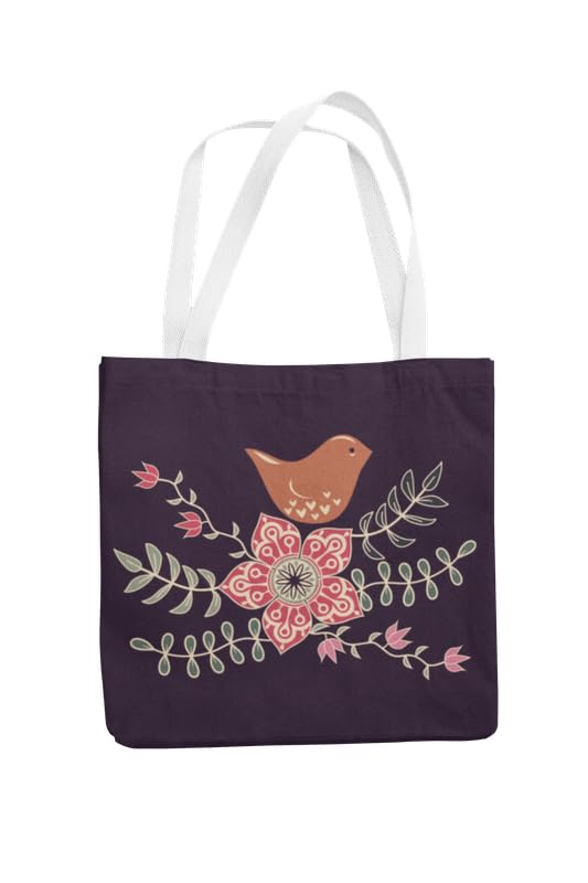 Art to Doors | Bird on a Branch | Tote Bags | Shopping Bag For Grocery | Aesthetic Carry Bag | Tote Bag for Shopping, Travel, office & beach bags for women