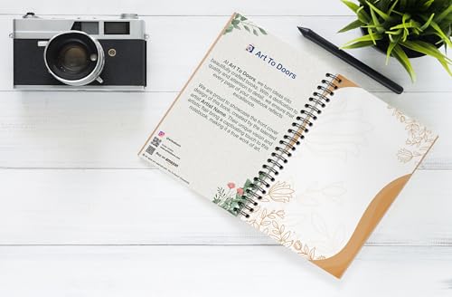 Art to Doors | Floral Frame | Spiral Notebooks | A5 Size Paper | 120 Pages | 70 GSM Paper | Attractive Cover Designs